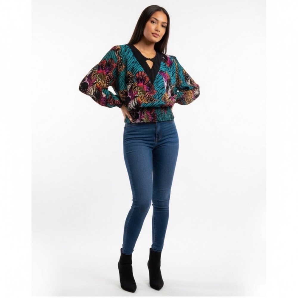 VINTAGE Vibrant Abstract Blouse -XL